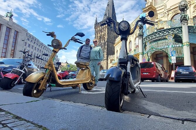 Create your own route on eScooter and enjoy Prague on wheels! - Kafka and the Peeing Figures Courtyard: Art, Music, and a Cool Pause