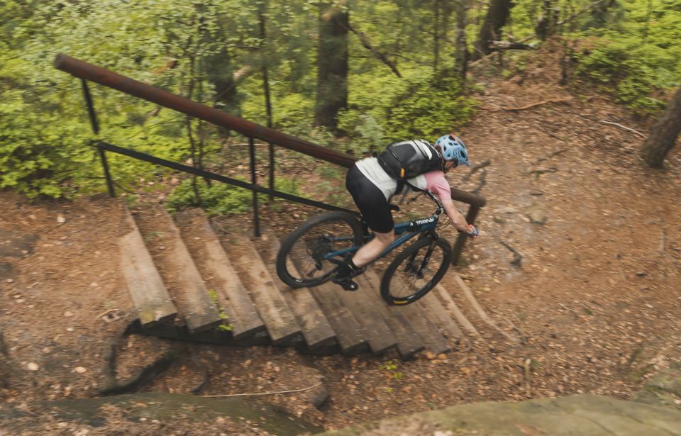 From Prague: E-Mountain Biking Trip to the Bohemian Paradise - Nebakov lakeside lunch and downhill fun: the break that actually restores your legs