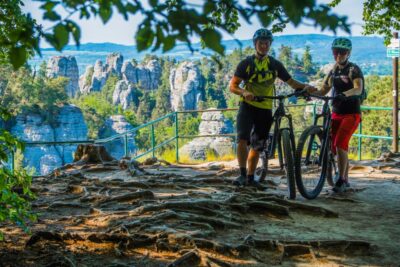 From Prague: E-Mountain Biking Trip to the Bohemian Paradise - The first 10 km to Trosky Castle: pleasant lanes, then the first big payoff