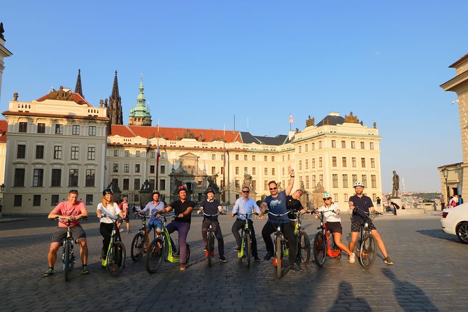 Grand City Tour of Prague on Cruiser e-Bikes or e-Scooters - Training, helmets, and rain gear: the stuff that keeps the tour fun