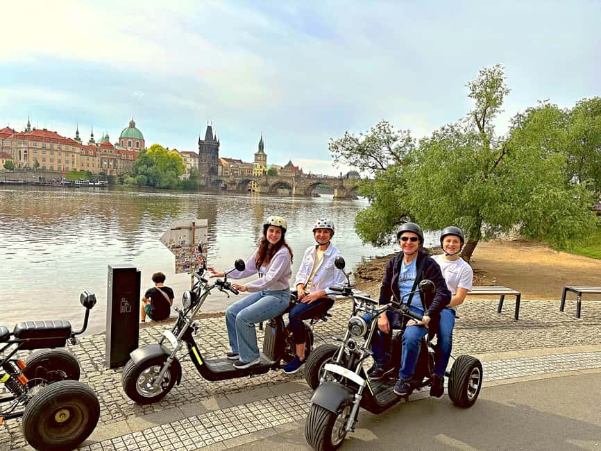 Heart of Prague tour on Tricycle electric scooter - Letná Park and the giant Metronome viewpoint