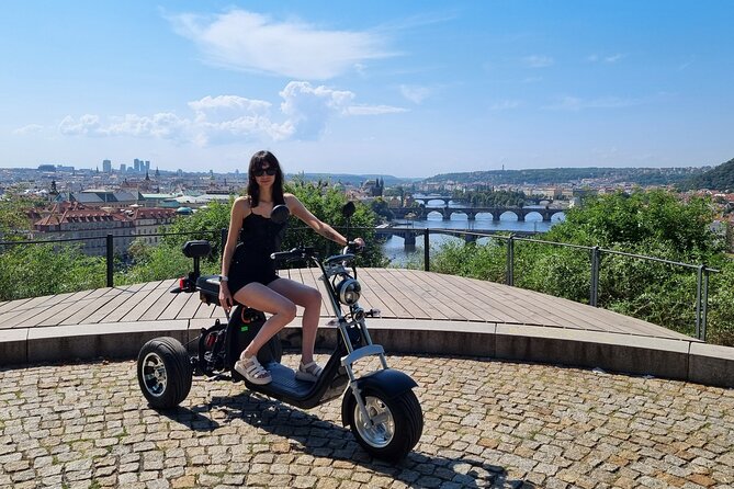 Live-Guided ️Trike-Harley️ Viewpoints tour of Prague - Getting started at Maltezské Square: coffee, gear, and calm nerves