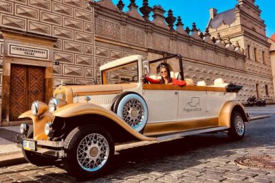 Luxury vintage car cabro replica tour to Carlsbad - Colonnade Walks, Mineral Water Vibes, and Smart Stops