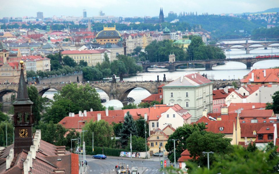 Prague "ALL-IN-ONE" City E-Bike Tour - Kampa Island and National Theatre: calmer scenes inside a busy city loop