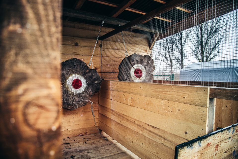 Prague: Axe Throwing Experience with Barbecue and Beer - Bull’s-Eye Throwing for 1 Hour: Axes, Knives, and Ninja Stars at Two Targets