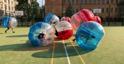 Prague: Bubbles football in city centre of Prague - Changing Rooms, Stretching, and Getting the Rules Straight