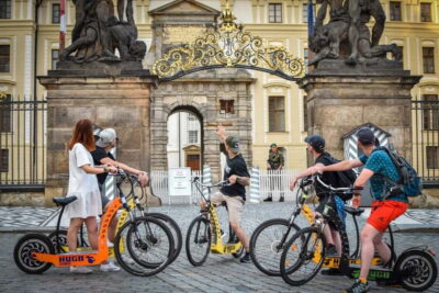 Prague: E-Scooter Grand City & Panoramas Small-Group Tour - Charles Bridge Start: What the First Minutes Feel Like