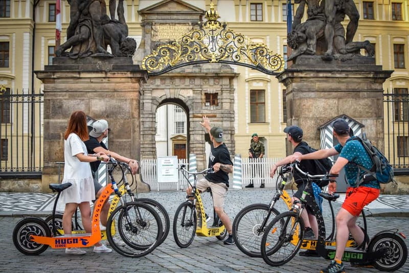 Prague: E-Scooter Grand City & Panoramas Small-Group Tour - Charles Bridge Start: What the First Minutes Feel Like