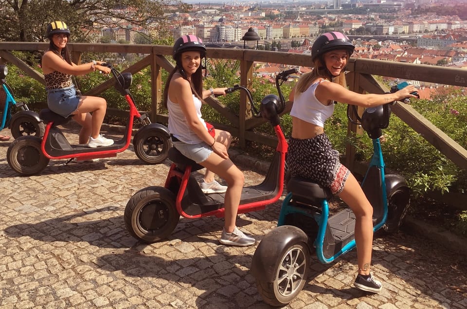 Prague Electric Scooter and eBike Grand Tour - Petřín Hill Park and Letná Park: the viewpoint payoff