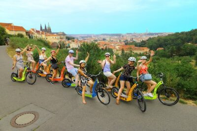 Prague: electric scooter & E-bike guided tour - Meeting at Maltezské Square and getting geared up
