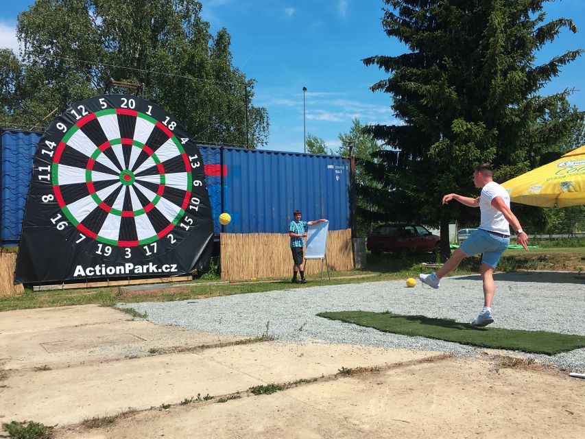 Prague : Giant Foot Darts and Giant Beer Pong Game - Option One: Giant Foot Darts Plus Giant Beer Pong (Two Drinks Total)