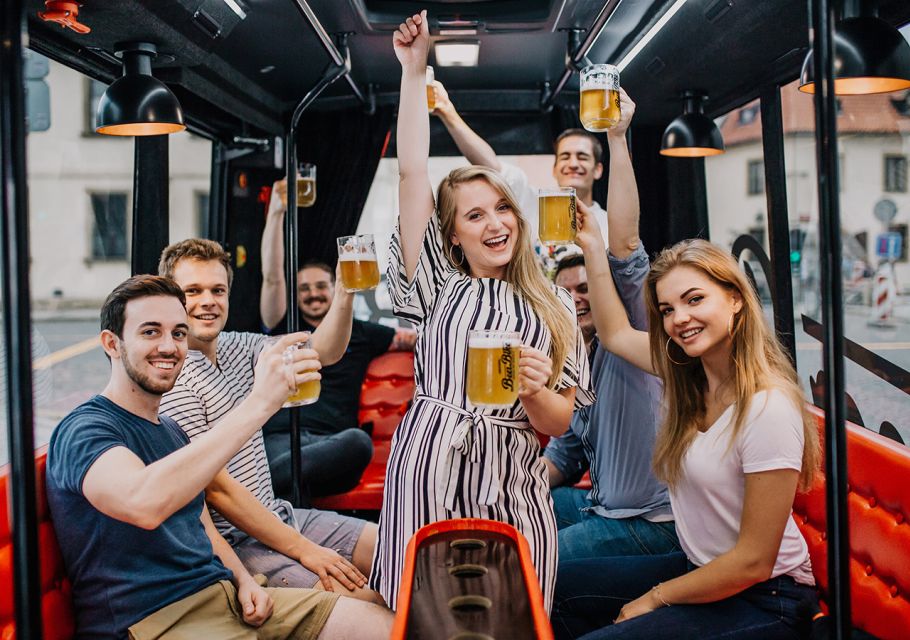 Prague: Party Beer Bus - Beer and the Staropramen Brewery stop: what the break is really for