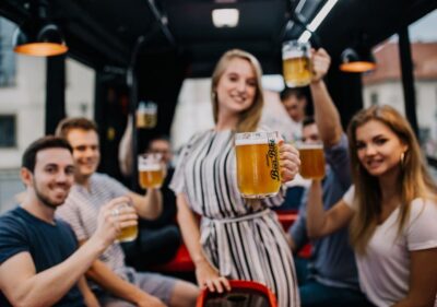 Prague: Party Beer Bus - Inside the bus: the setup that makes it feel like your group