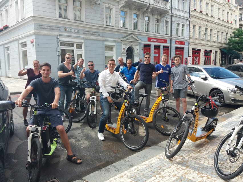 Prague Ultimate e-Scooter City Tour - Charles Bridge area, Peeing Statues, and a hidden riverside moment